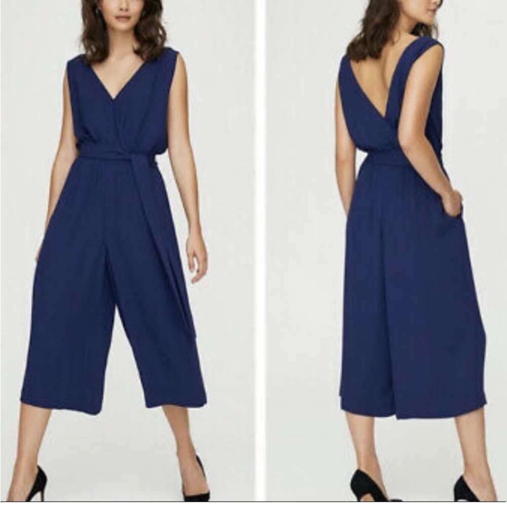 Aritzia babaton navy Sleeveless Jumpsuit